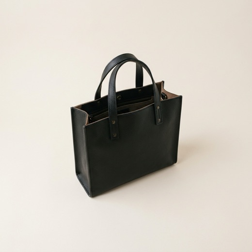 Black leather tote